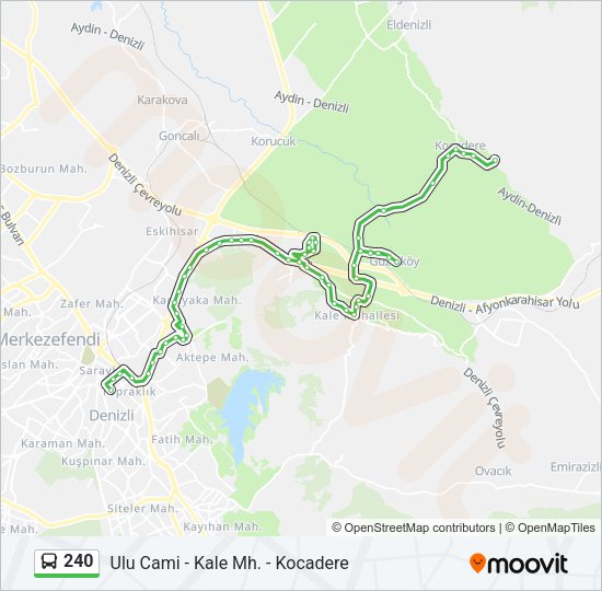 240 otobüs Hattı Haritası