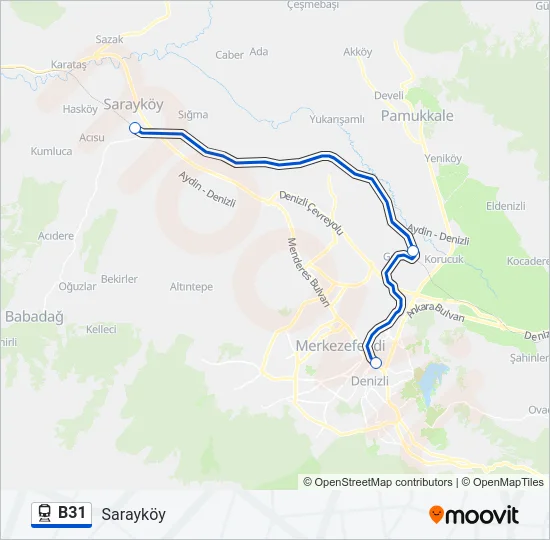 B31 Train Line Map