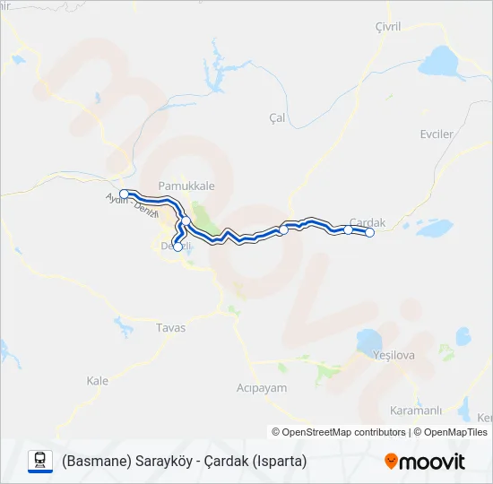 GÖLLER EKSPRESI Train Line Map