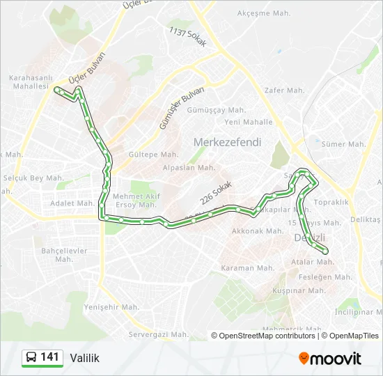 141 Bus Line Map