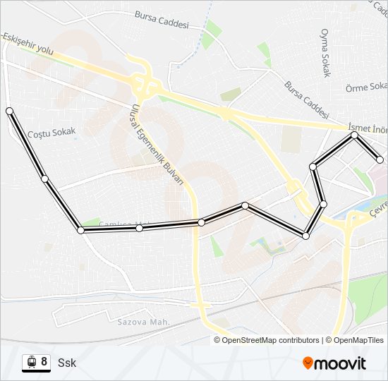 8 light rail Line Map