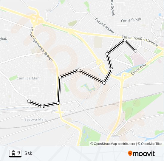 9 light rail Line Map