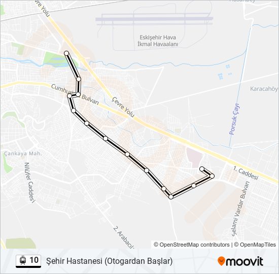 10 tramvay Hattı Haritası