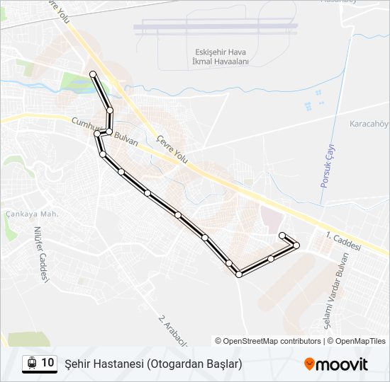 10 tramvay Hattı Haritası