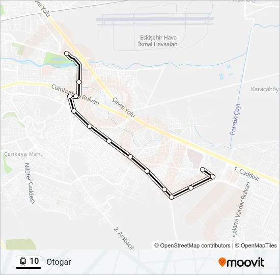 10 tramvay Hattı Haritası