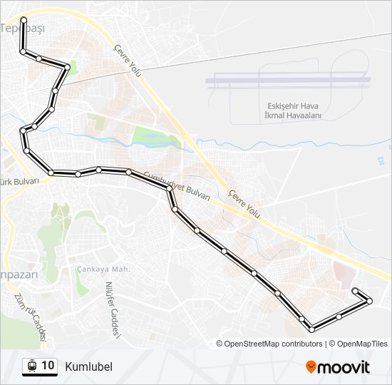 10 tramvay Hattı Haritası