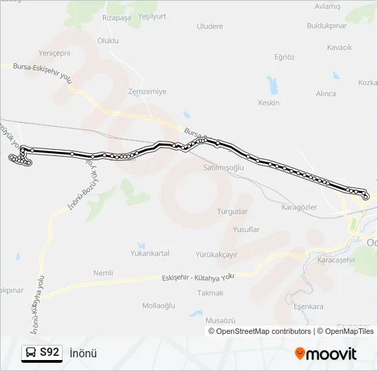 S92 Bus Line Map