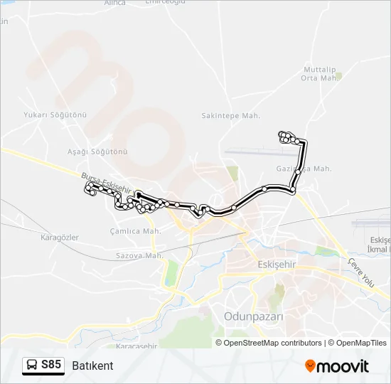 S85 Bus Line Map