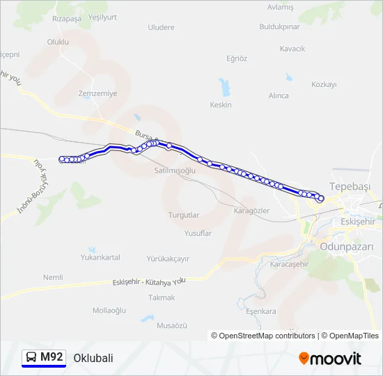 M92 Bus Line Map