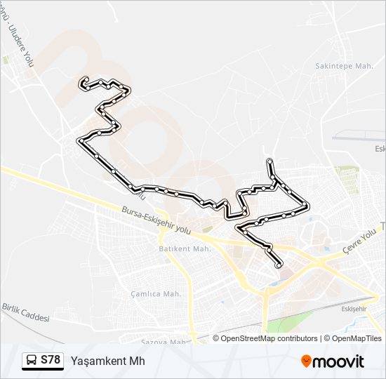 S78 bus Line Map