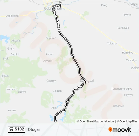 S102 Bus Line Map
