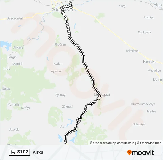 S102 Bus Line Map