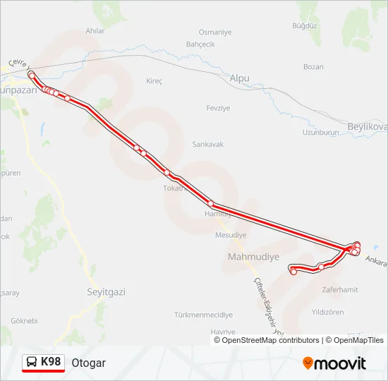 K98 Bus Line Map