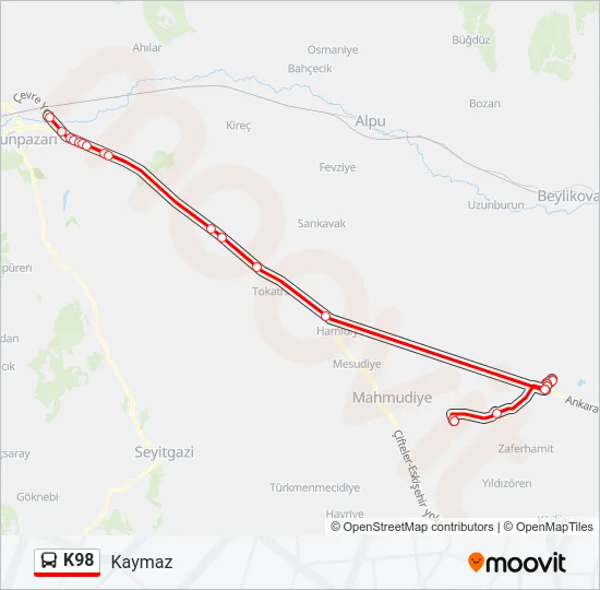 K98 Bus Line Map