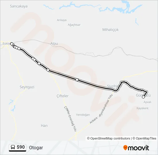 S90 Bus Line Map