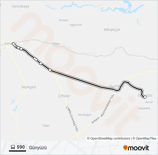 S90 Bus Line Map