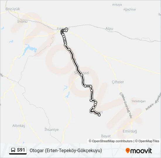 S91 Bus Line Map