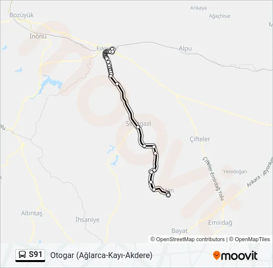S91 Bus Line Map