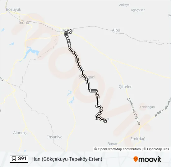 S91 Bus Line Map