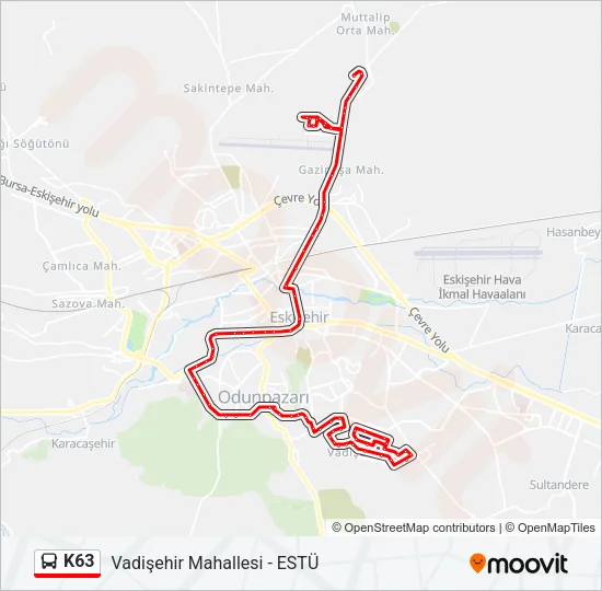 K63 Bus Line Map