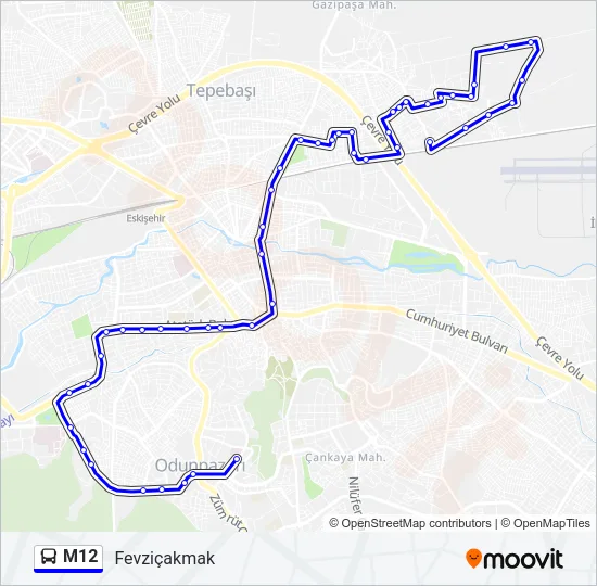 M12 Bus Line Map