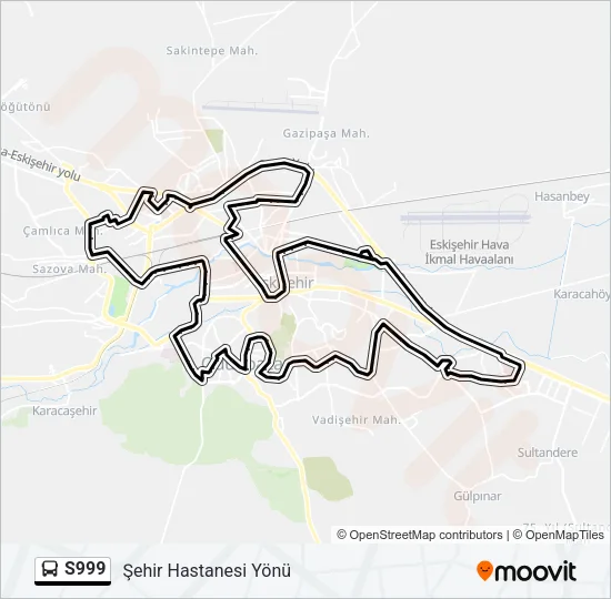 S999 Bus Line Map