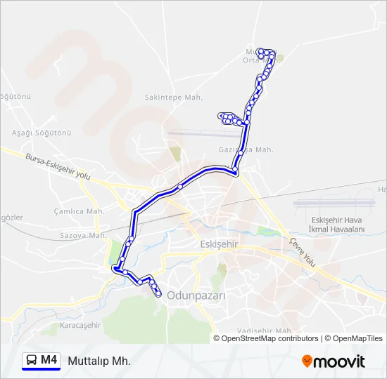 M4 Bus Line Map