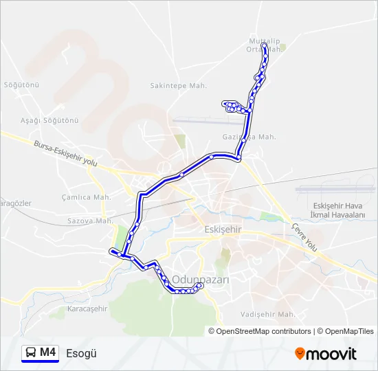 M4 Bus Line Map
