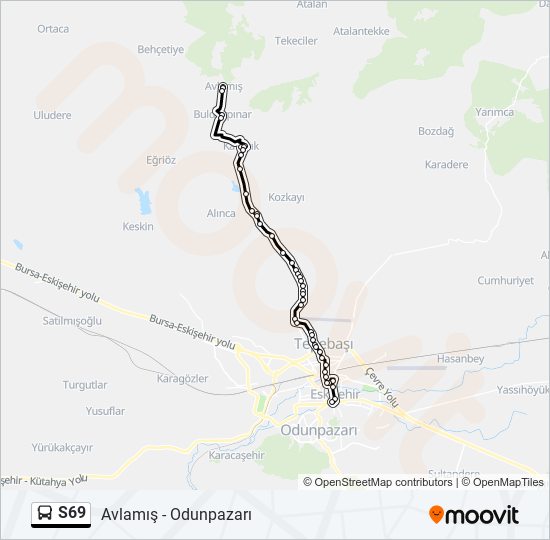 S69 bus Line Map