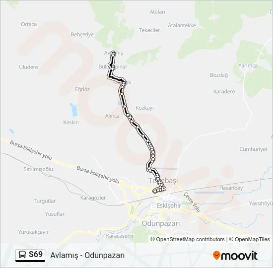S69 Bus Line Map