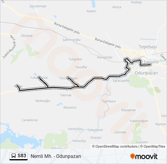 S83 bus Line Map