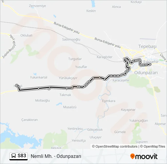 S83 Bus Line Map