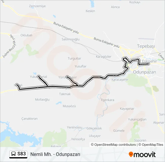 S83 Bus Line Map