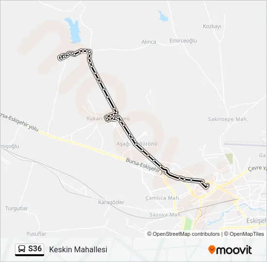 S36 Bus Line Map