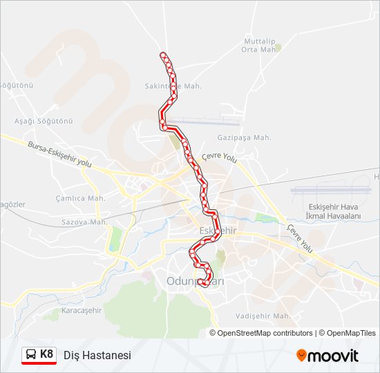 K8 bus Line Map