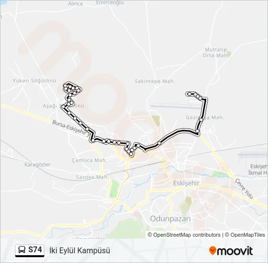 S74 Bus Line Map