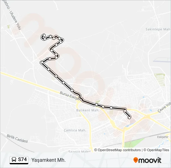 S74 Bus Line Map