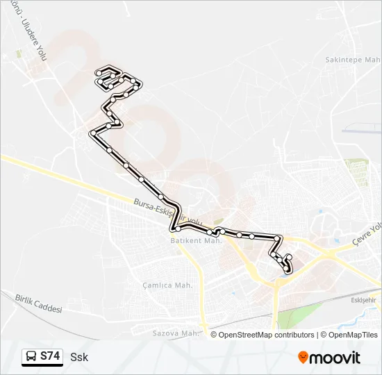 S74 Bus Line Map