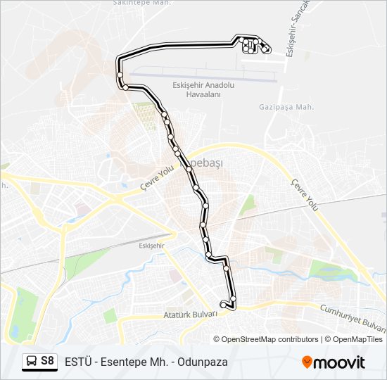 S8 Bus Line Map