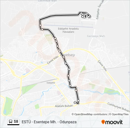 S8 Bus Line Map