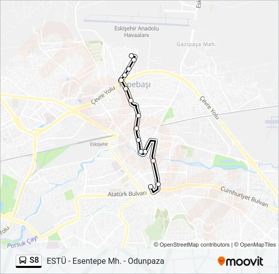 S8 Bus Line Map