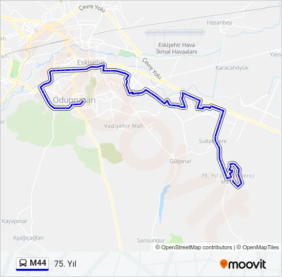 M44 Bus Line Map
