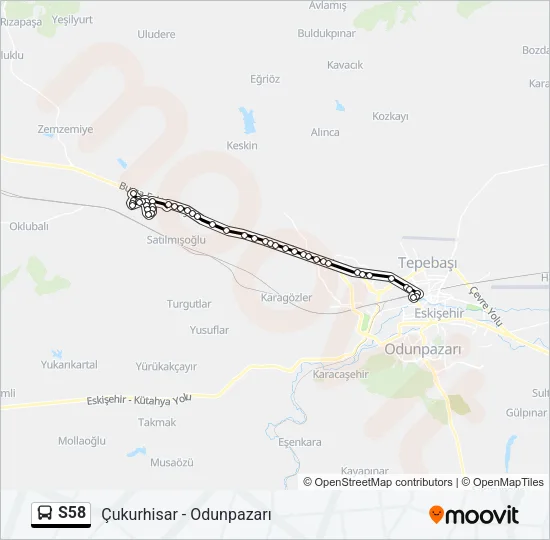 S58 Bus Line Map