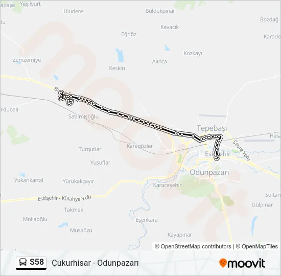 S58 Bus Line Map