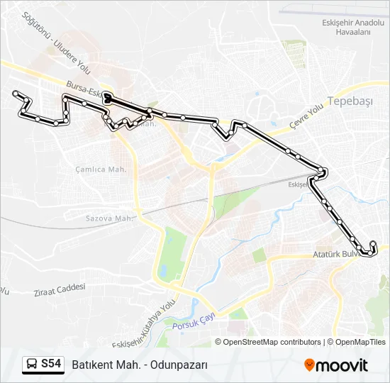 S54 Bus Line Map