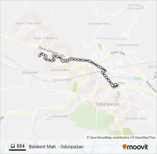 S54 Bus Line Map