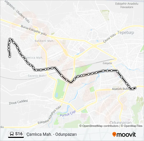 S16 Bus Line Map