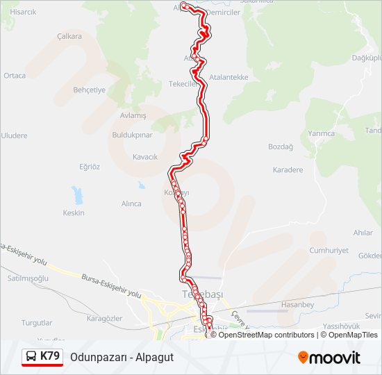 K79 bus Line Map