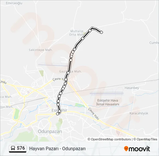 S76 Bus Line Map