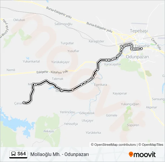 S64 Bus Line Map